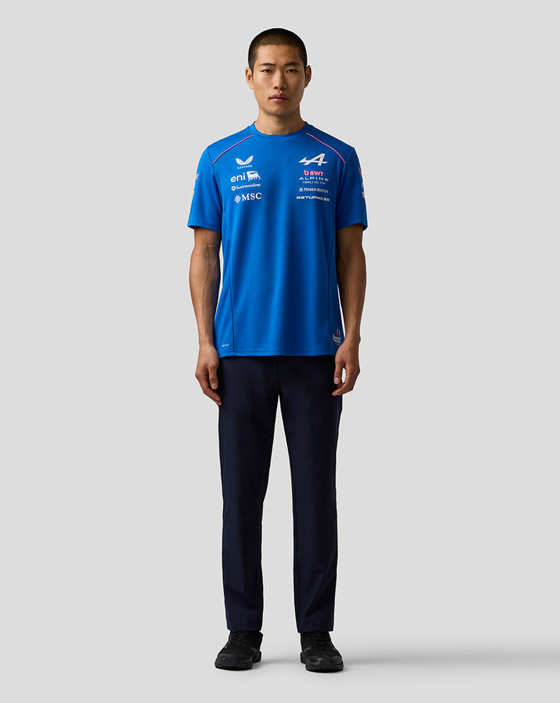 Officieel Heren Gepersonaliseerd BWT Alpine Formula One Team Set Up T-Shirt