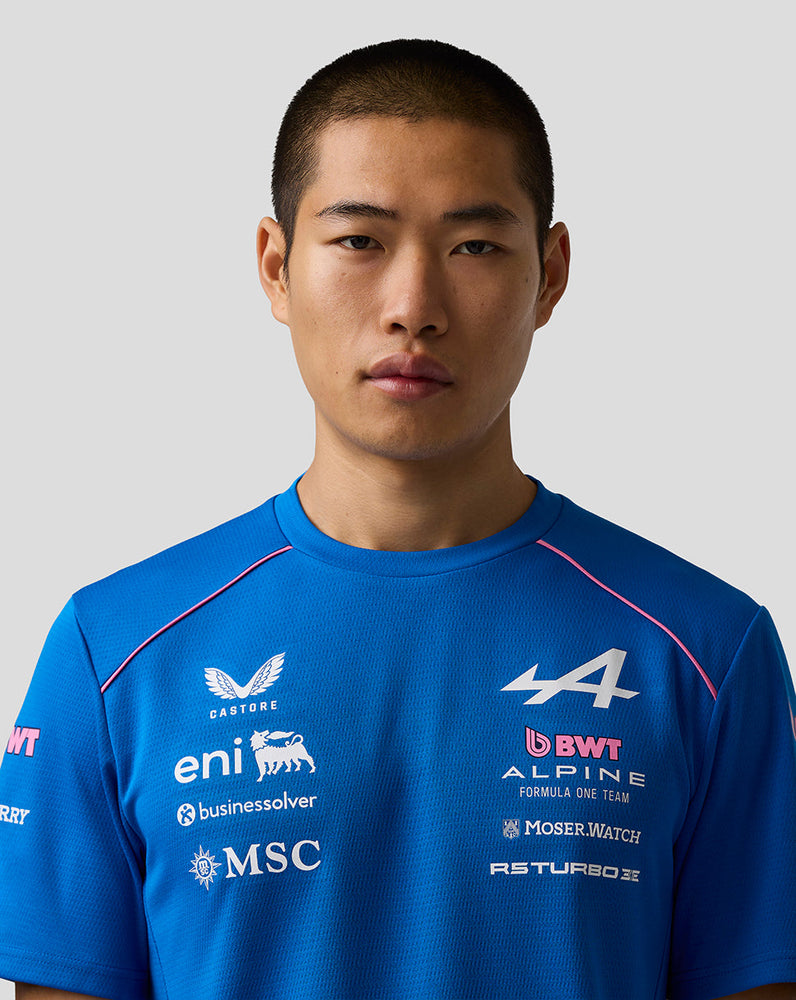 Officieel Heren Gepersonaliseerd BWT Alpine Formula One Team Set Up T-Shirt
