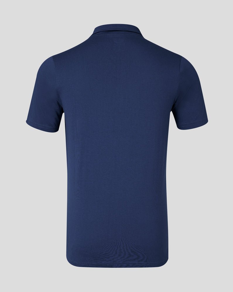Heren katoenen vrijetijdspolo - Peacoat