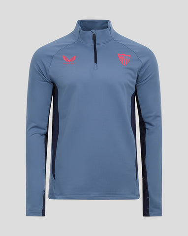 SEVILLA JUNIOR PRO PLAYERS 1/4 ZIP TRAINING TOP - BLAUW