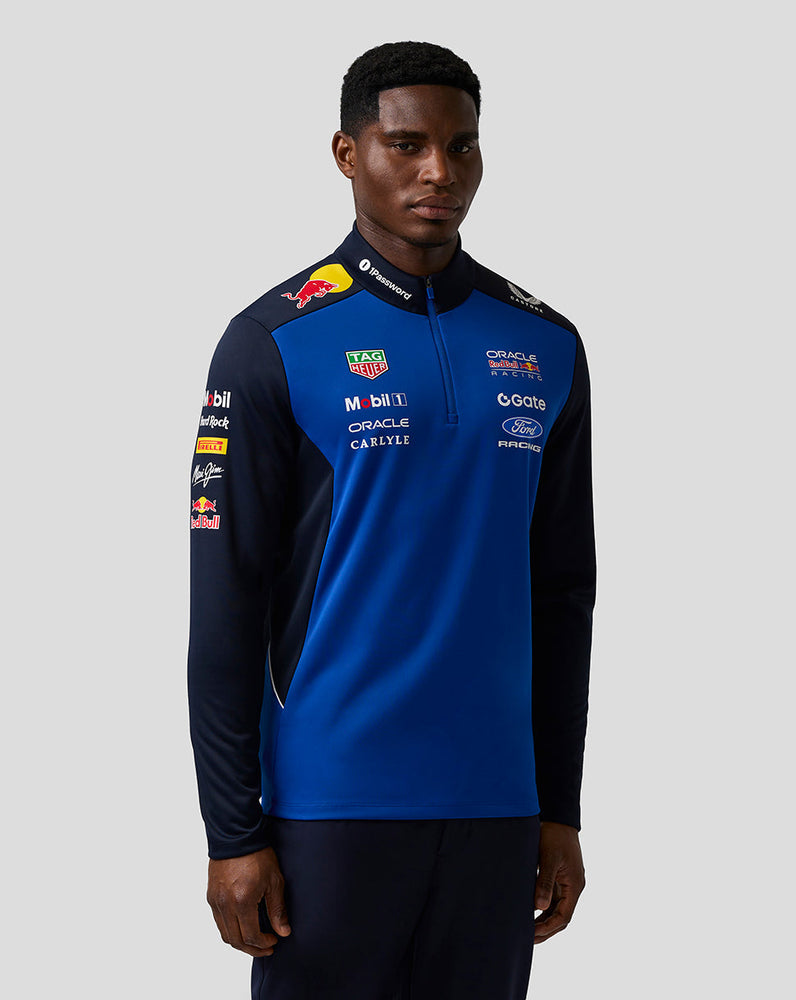 Oracle Red Bull Racing Unisex Teamline Midlayer met Kwartrits - Night Sky / Surf The Web