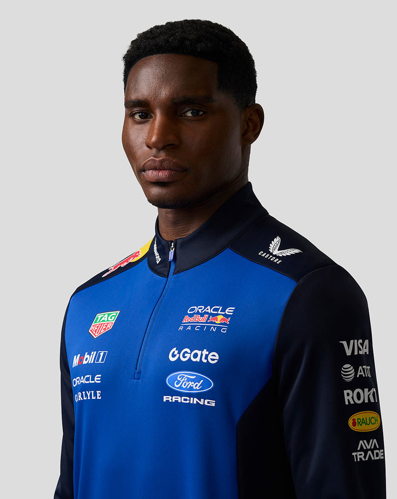Oracle Red Bull Racing Unisex Teamline Midlayer met Kwartrits - Night Sky / Surf The Web