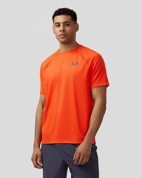 Heren Adapt T-shirt met opdruk en korte mouwen - Oranje