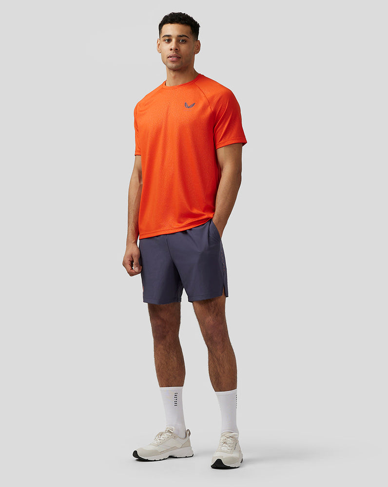 Heren Adapt T-shirt met opdruk en korte mouwen - Oranje