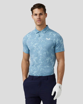 Heren Golf Polo met korte mouwen en print - Blauw