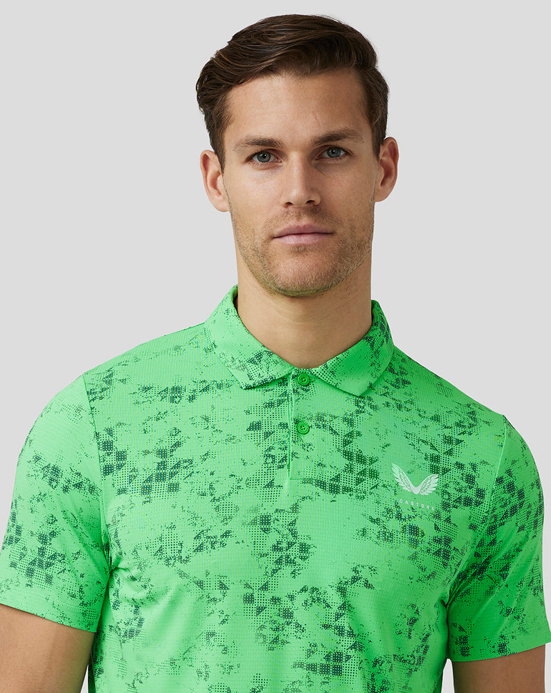 Heren Golf Polo met korte mouwen en print - Limoen Groen